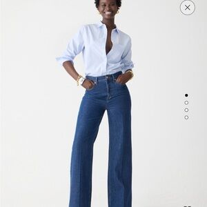 J.Crew wide leg trouser Jean in medium light wash